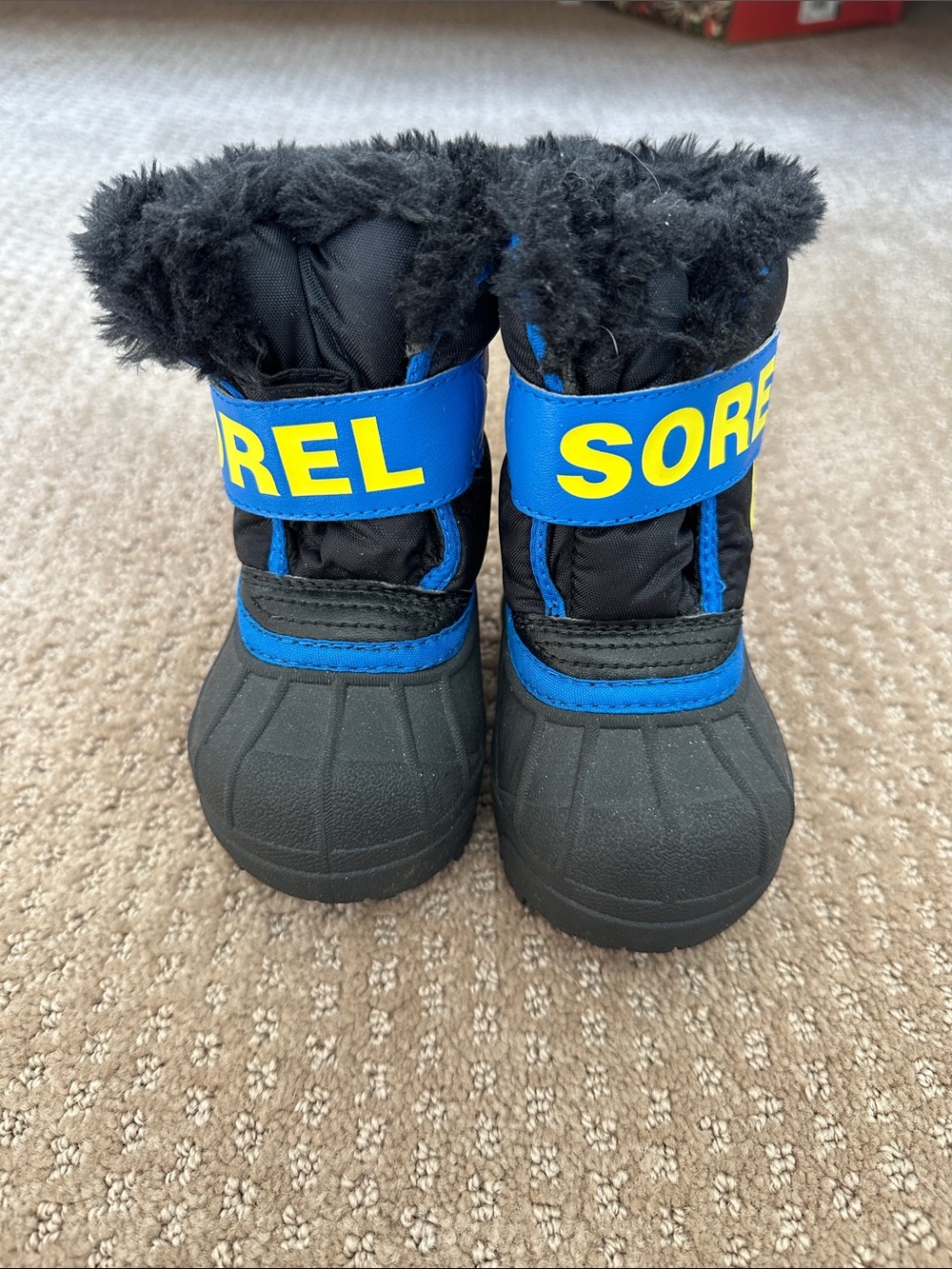 Sorel Kids Black and Blue Insulated Snow Boots